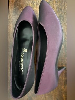 Scarlett Plum Satin Pointed-Toe 2 inch Pumps